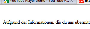 Unzureichende Youtube-Fehlermeldung