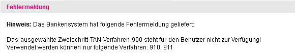 Nichtssagende Fehlermeldung bei telekom.de