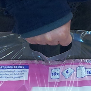 Klopapier-Packung mit integriertem Griff