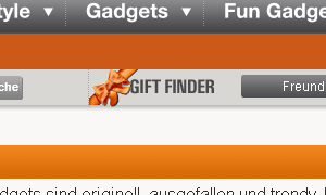 Eine Verlinkung mit der Aufschrift: Gift Finder